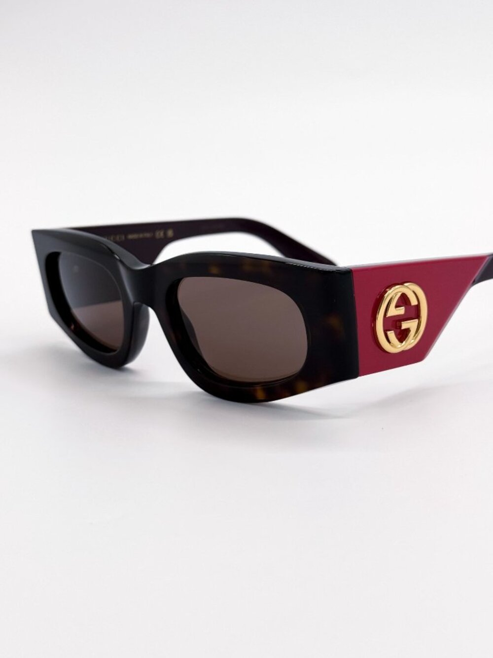 NEW GUCCI SUNGLASSES GG1664S 004 HAVANA RED WOMEN GUCCI EYEWEAR - Picture 6 of 12